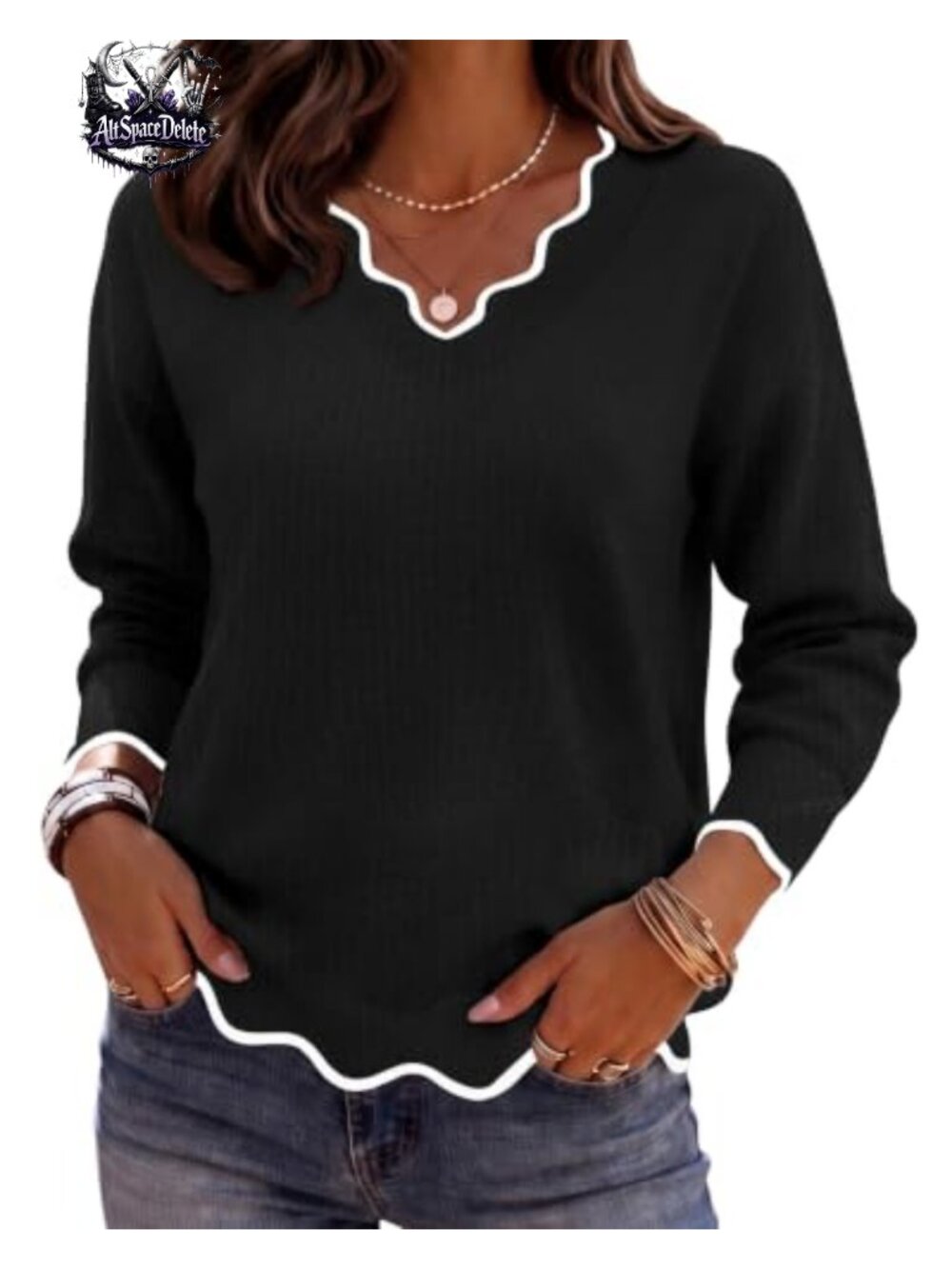 Zeagoo Women's V Neck Sweater Long Sleeve Lightweight Knit Pullover